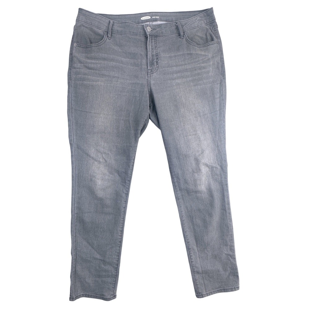 Old Navy Super Skinny Gray Jeans Womens Size 16 Stretch Denim High Rise Pant